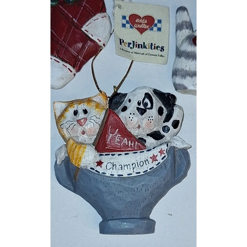 Lot Of 3 Midwest Of Cannon‎ Falls Eddie Walker Xmas Ornaments Cats Dog